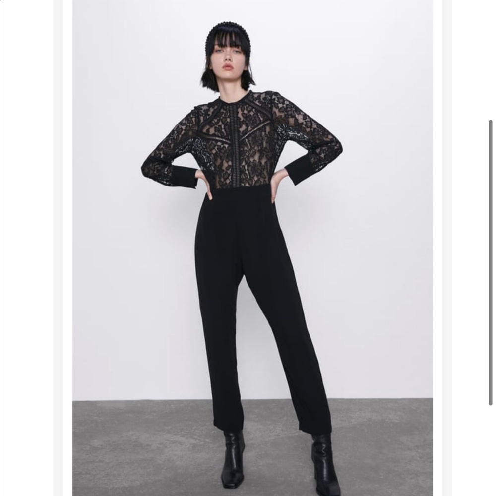 Zara guipure combination jumpsuit